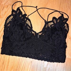 Free People lace Adella Bralette in Black